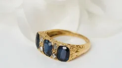 Bague Jarretière Saphirs Diamants