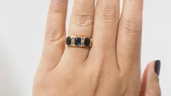 Bague Jarretière Saphirs Diamants