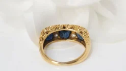 Bague Jarretière Saphirs Diamants