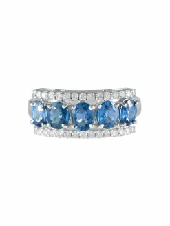 Bague Jarretière Saphirs et Diamants