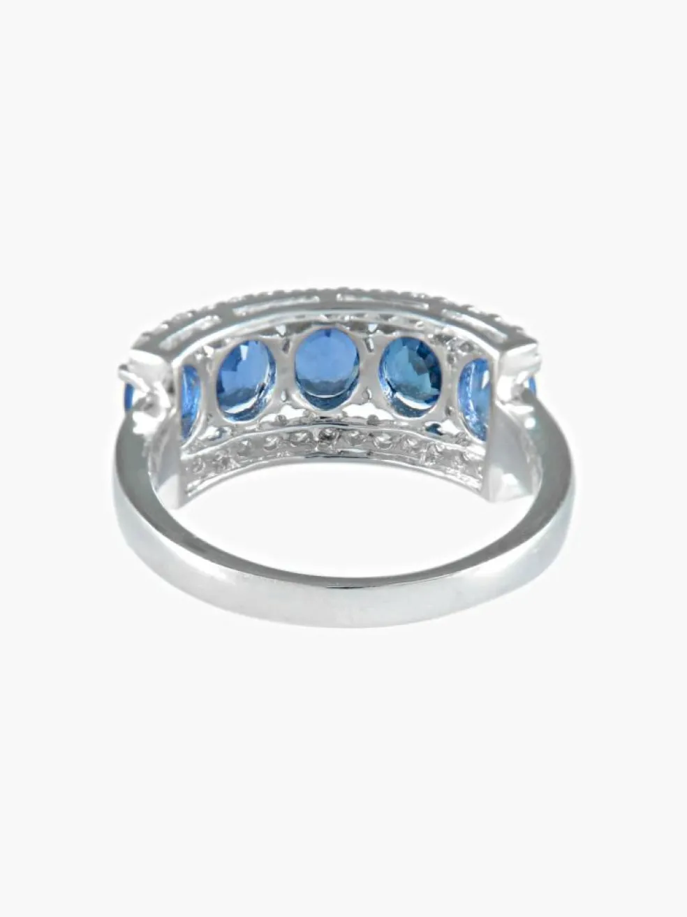 Bague Jarretière Saphirs et Diamants