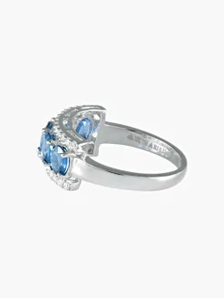 Bague Jarretière Saphirs et Diamants