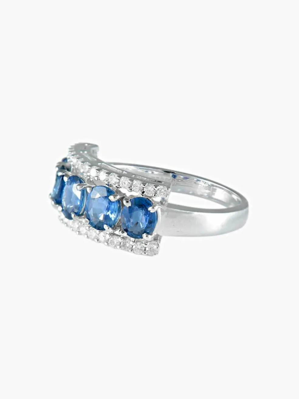 Bague Jarretière Saphirs et Diamants