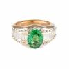 Bague Jarretière Tsavorite et Diamants