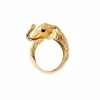 Bague JEAN ET PIERRE BELLIN Eléphant en or jaune et onyx
