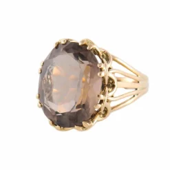 BAGUE "JELAIM" OR & QUARTZ