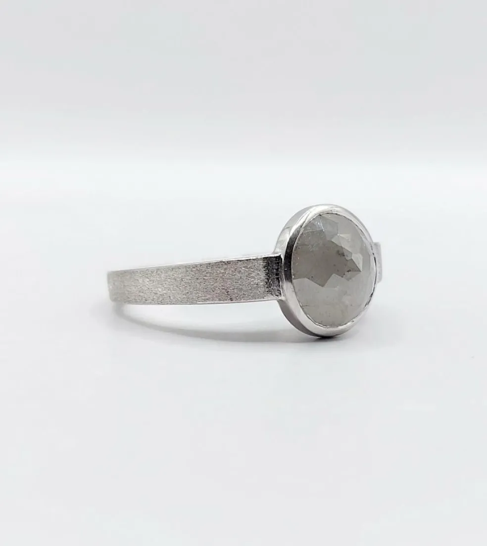 Bague joaillier PAGLIANI or gris diamant gris de 3,50 carats