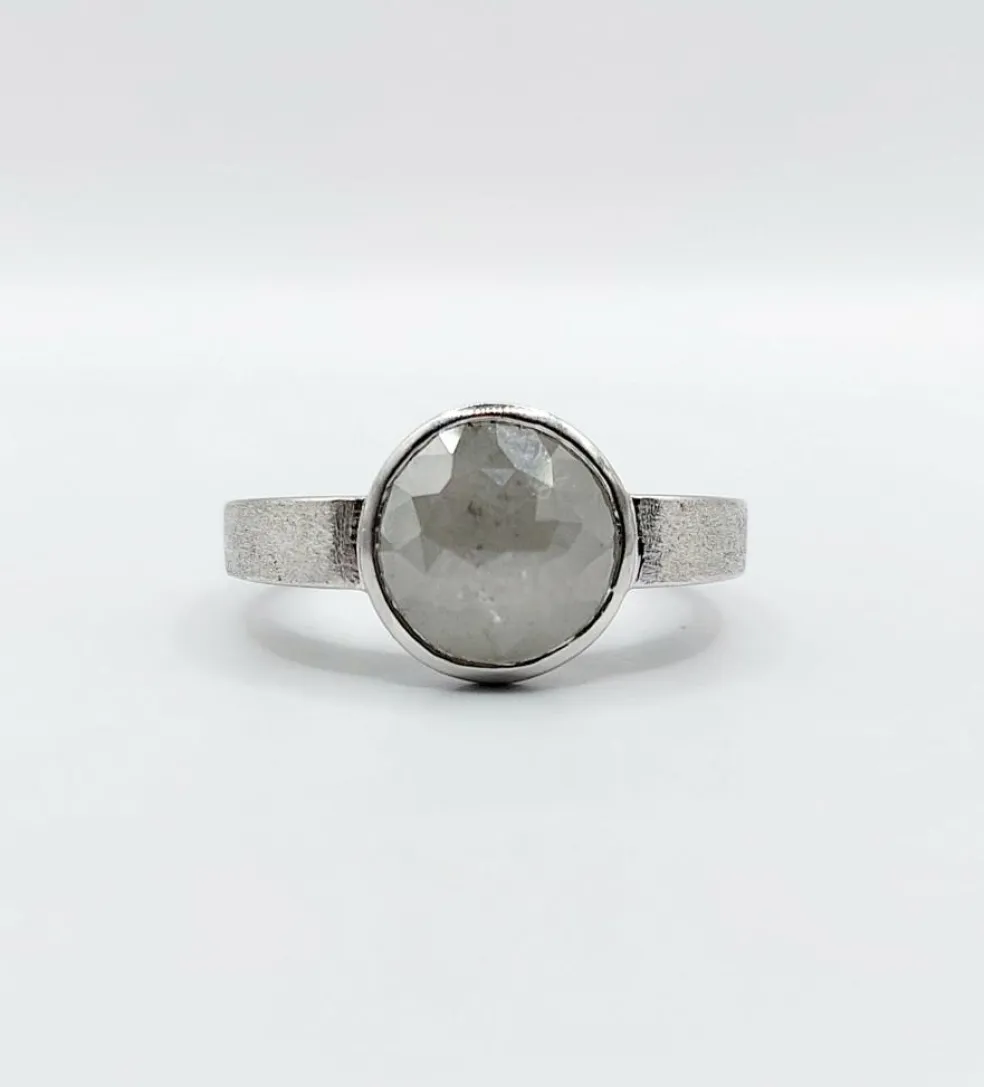 Bague joaillier PAGLIANI or gris diamant gris de 3,50 carats