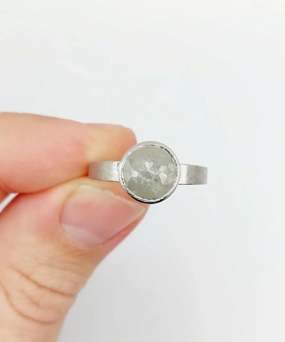 Bague joaillier PAGLIANI or gris diamant gris de 3,50 carats