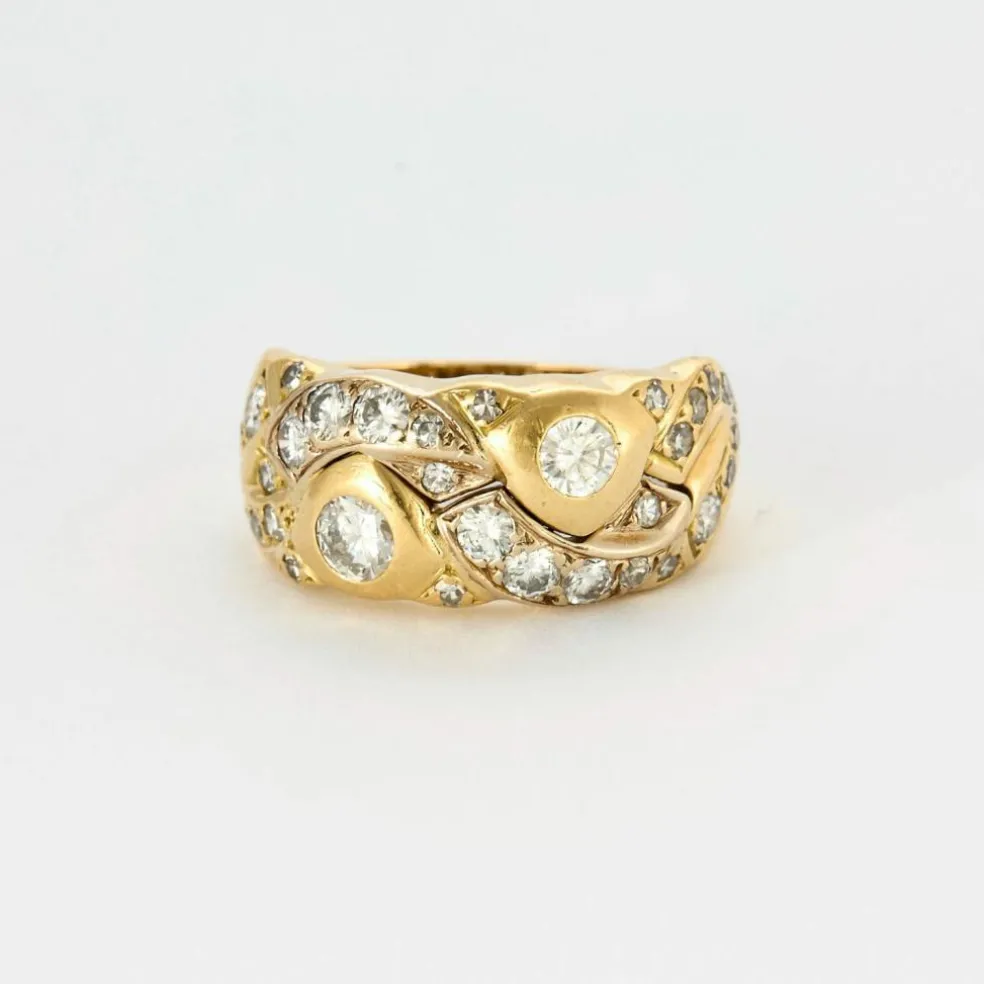 Bague jonc or jaune et Diamant