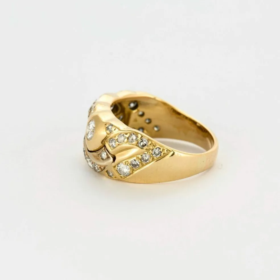 Bague jonc or jaune et Diamant