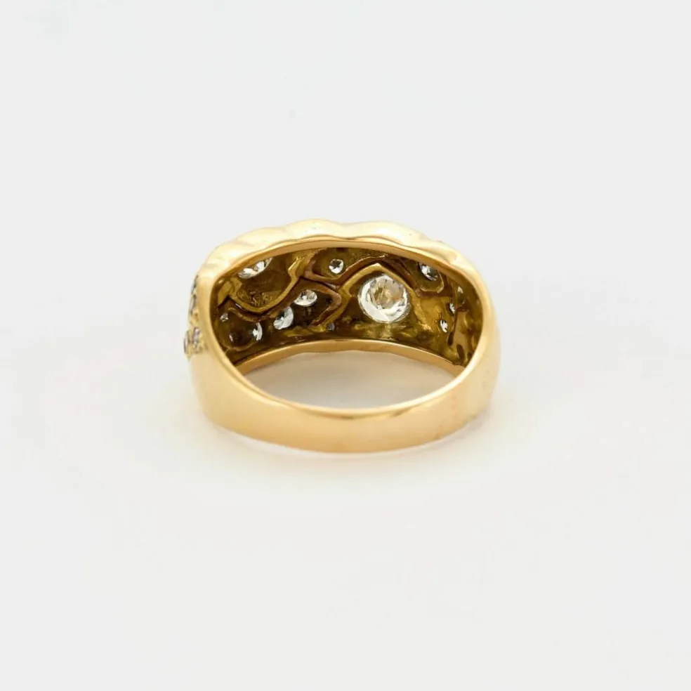 Bague jonc or jaune et Diamant