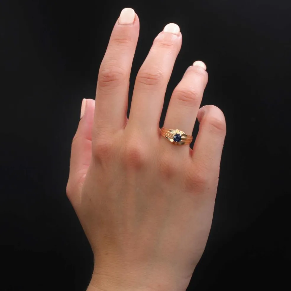 Bague jonc ancien saphir