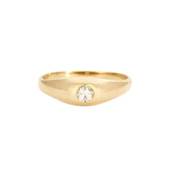 Bague Jonc Anglais Diamant Or Jaune