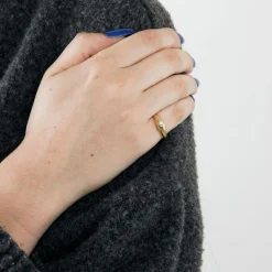 Bague Jonc Anglais Diamant Or Jaune