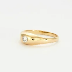 Bague Jonc Anglais Diamant Or Jaune