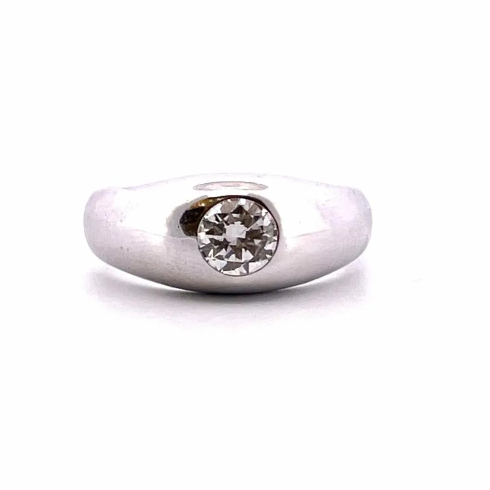 Bague jonc anglais Or blanc Diamant