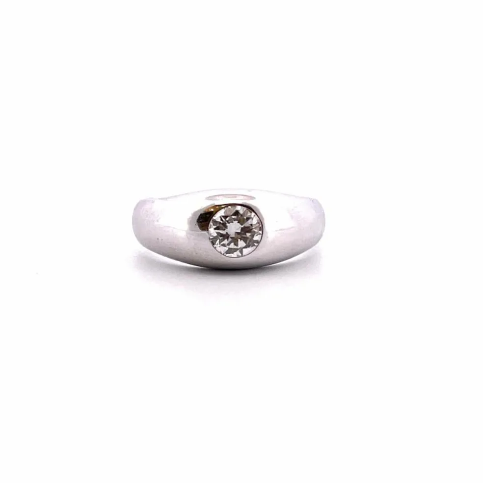 Bague jonc anglais Or blanc Diamant