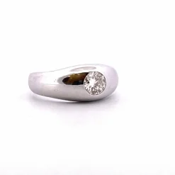Bague jonc anglais Or blanc Diamant