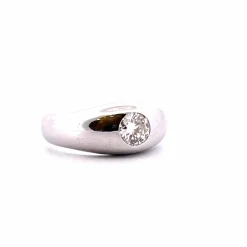 Bague jonc anglais Or blanc Diamant