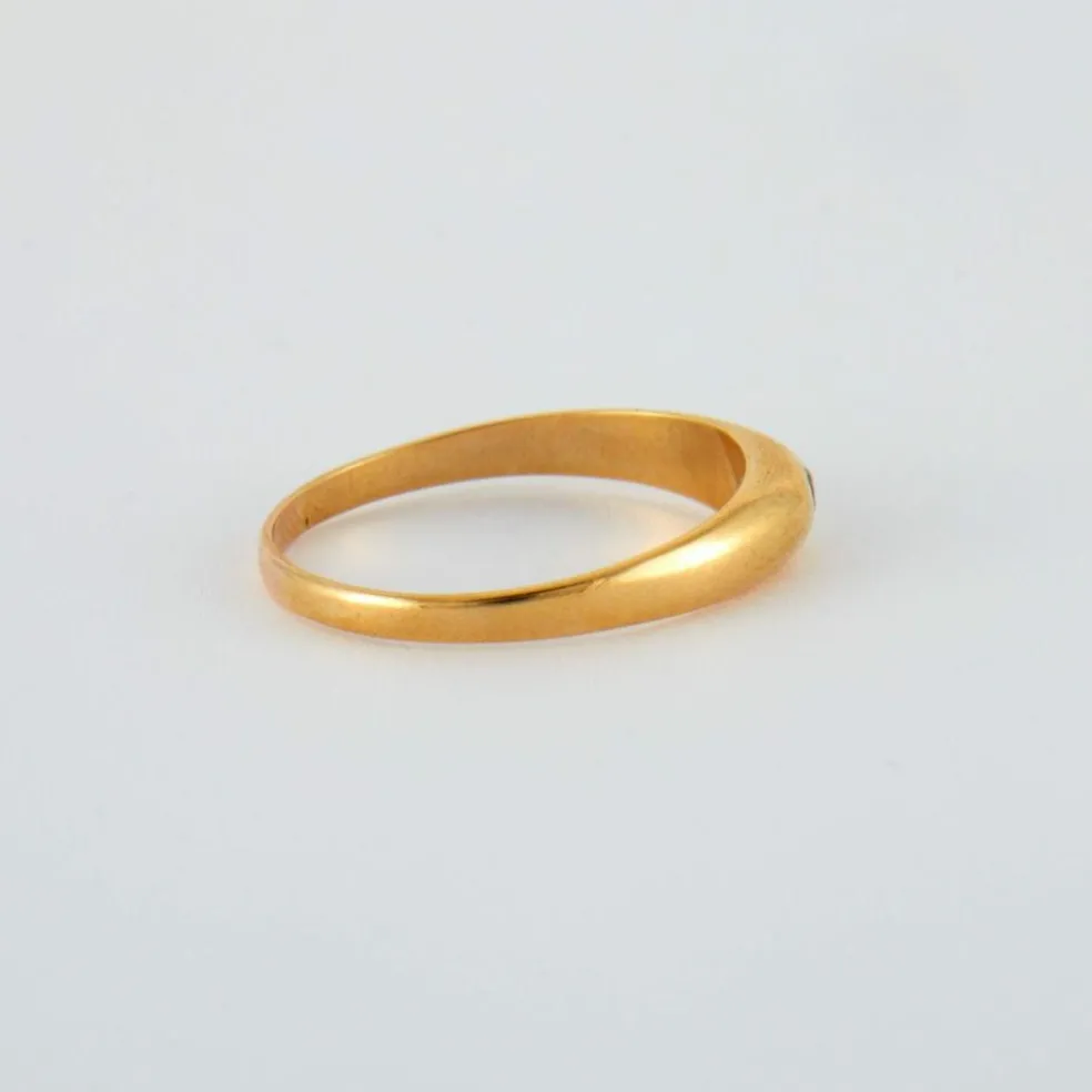 Bague jonc anglais or jaune diamant