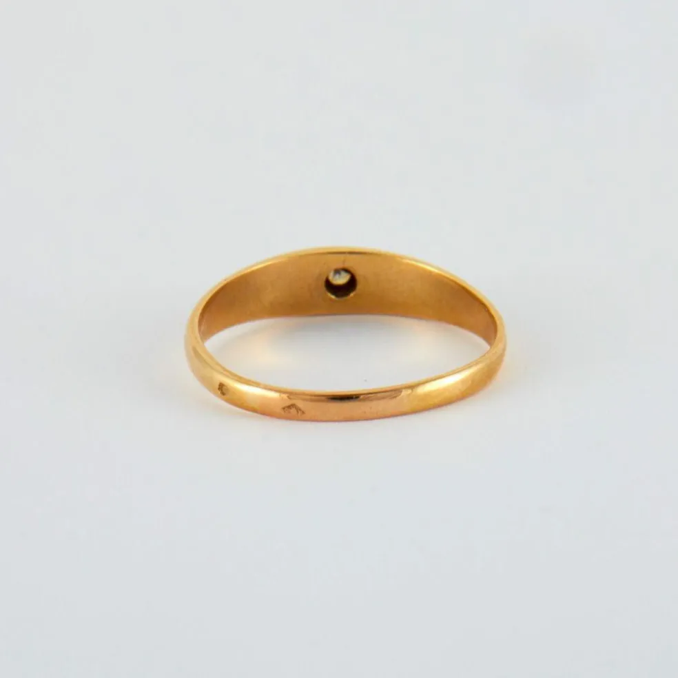 Bague jonc anglais or jaune diamant