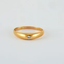 Bague jonc anglais or jaune diamant