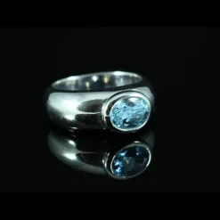 Bague jonc avec aigue-marine