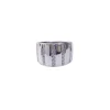 Bague jonc bandeau or blanc diamant