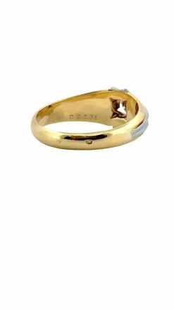 Bague jonc bicolore en or 18 carats et diamant
