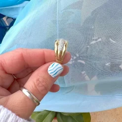 Bague Jonc bombé - Diamants - Or blanc et or jaune 18 K