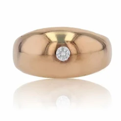 Bague jonc bombé diamant