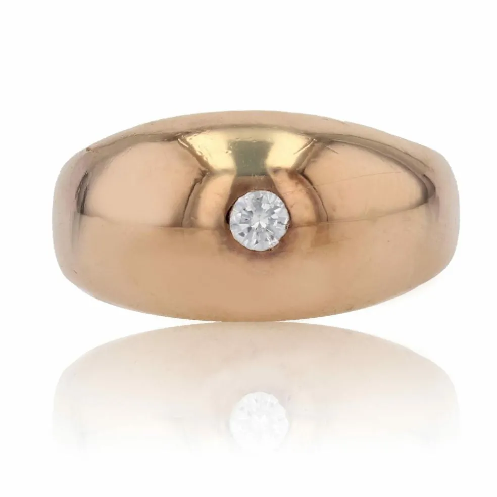 Bague jonc bombé diamant