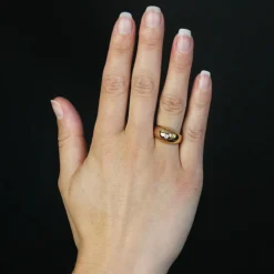 Bague jonc bombé diamant
