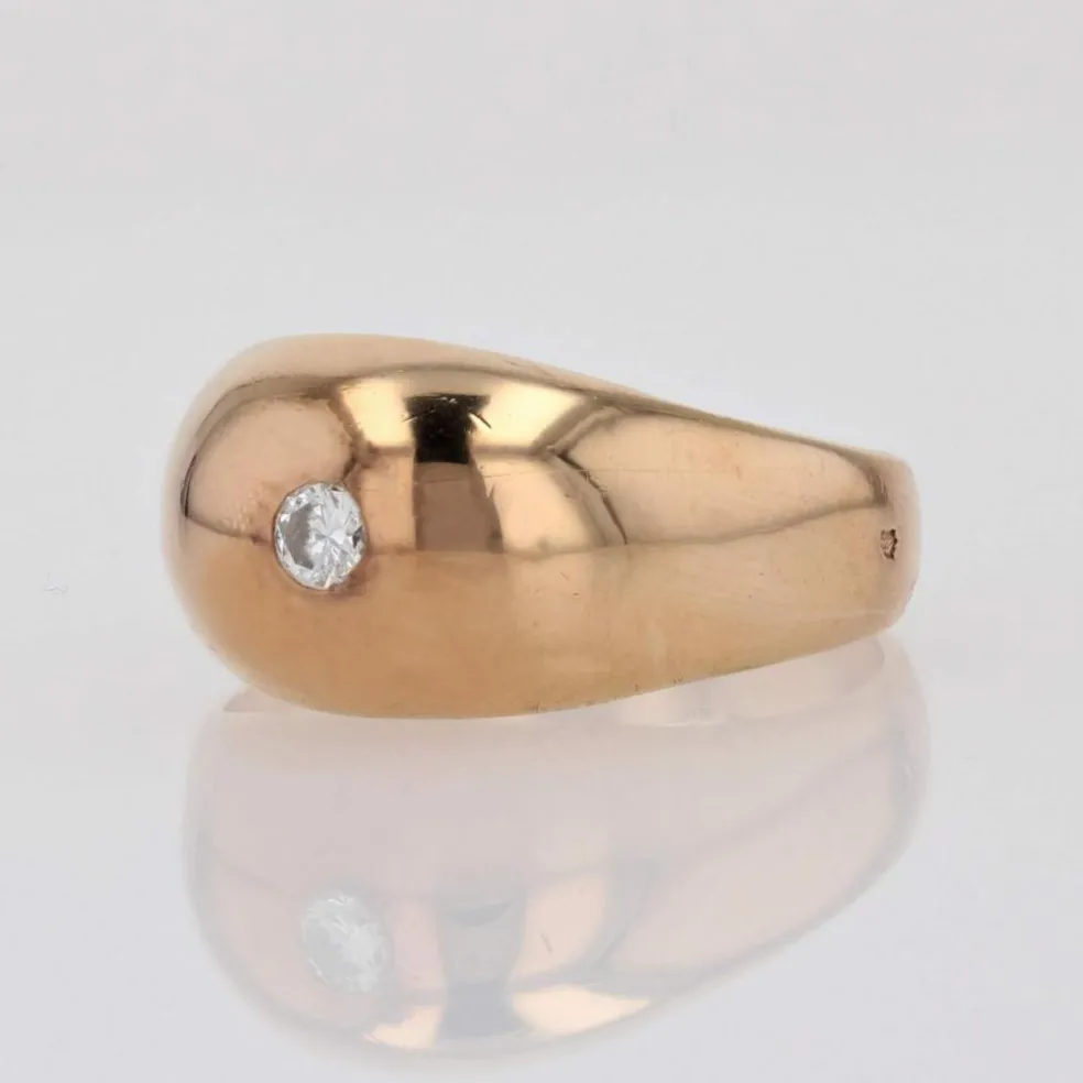 Bague jonc bombé diamant