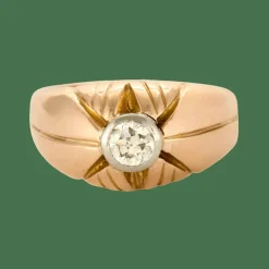 Bague jonc centré d'un diamant