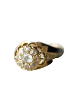 Bague jonc d'enfant émail et diamants