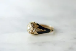 Bague jonc d'enfant émail et diamants