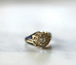 Bague jonc d'enfant émail et diamants