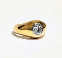 Bague jonc diamant