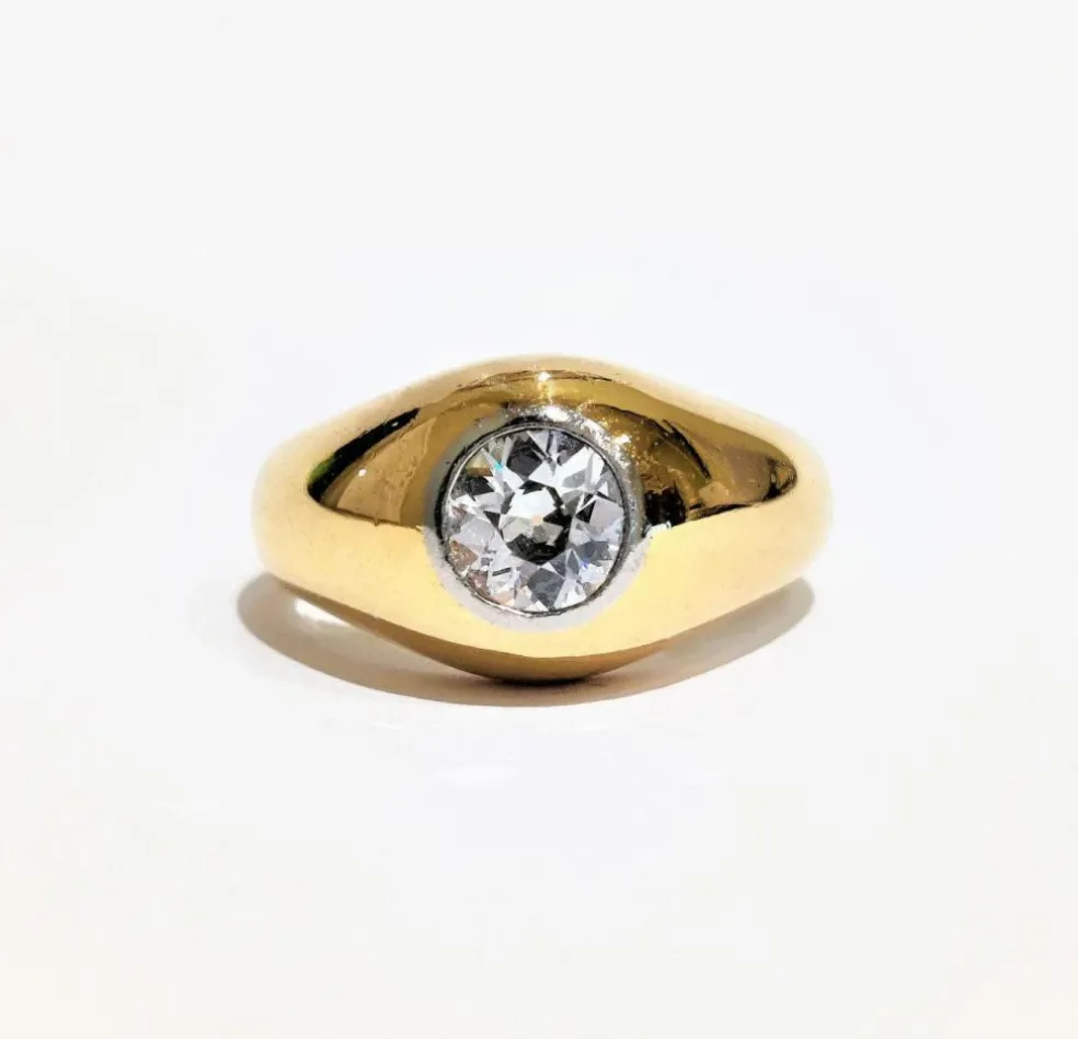 Bague jonc diamant