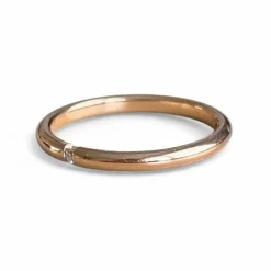 Bague jonc diamant or 18 carats