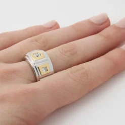 Bague jonc diamants