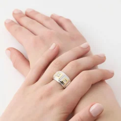 Bague jonc diamants