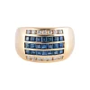 BAGUE JONC DIAMANTS & SAPHIRS