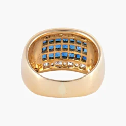 BAGUE JONC DIAMANTS & SAPHIRS