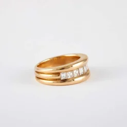 Bague Jonc Diamants carrés