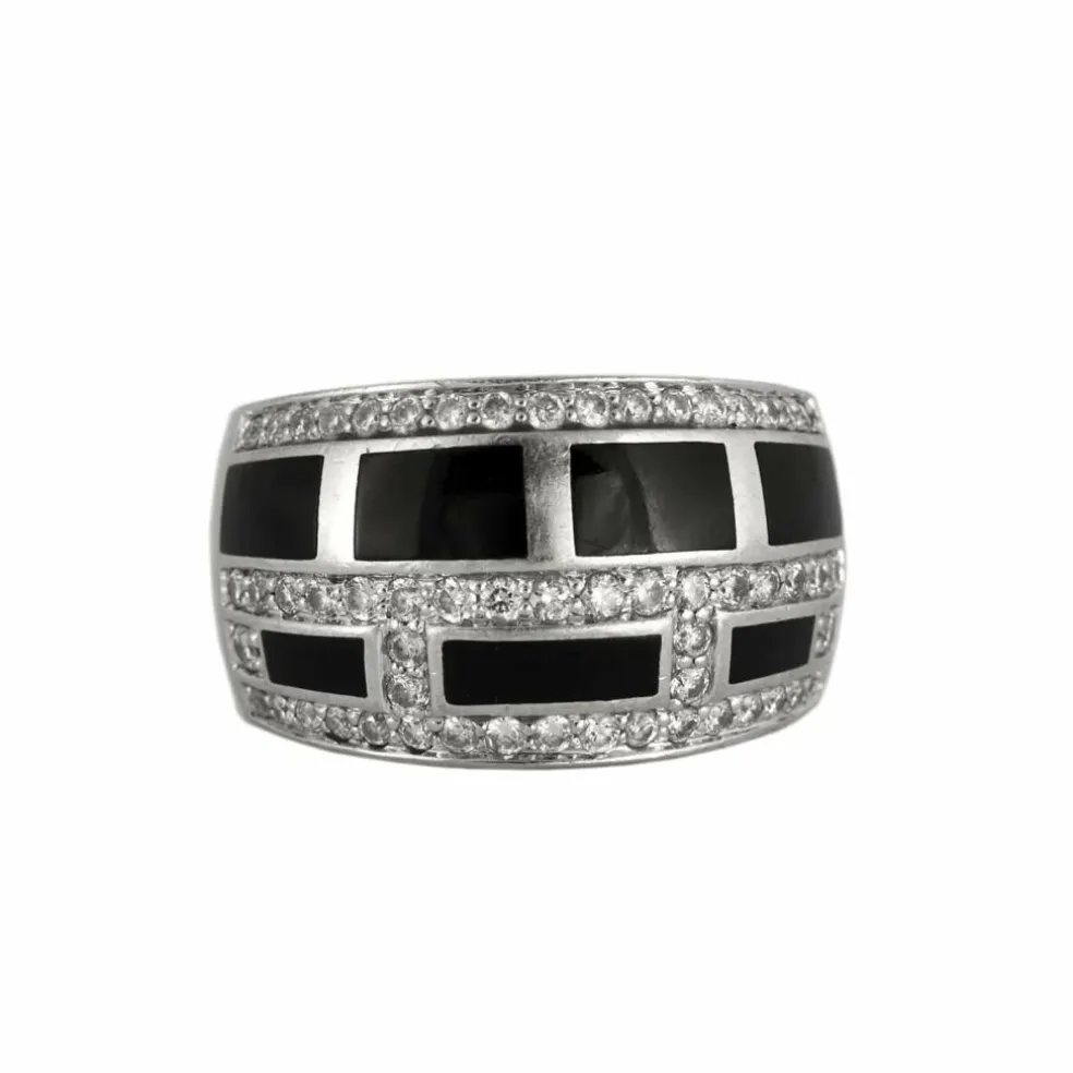 BAGUE JONC EMAILLÉE DIAMANTS