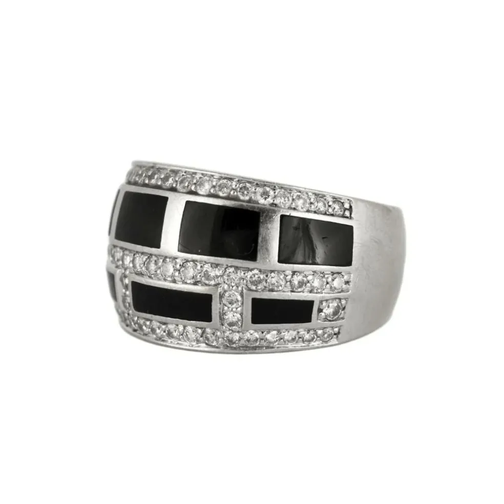 BAGUE JONC EMAILLÉE DIAMANTS