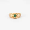 Bague jonc Emeraude & Diamant